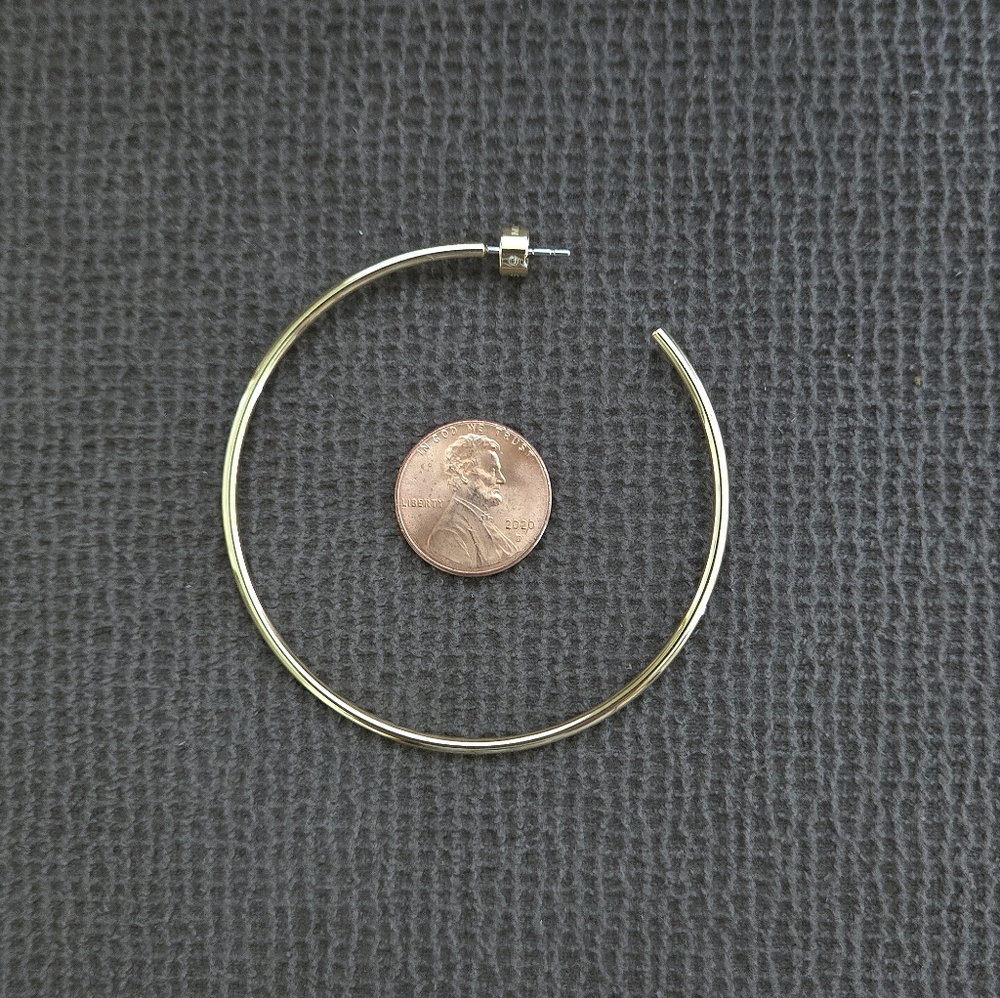Michael Kors Gold💛 "Cityscape"🏙 Large Hoop Earrings - Picture 7 of 14